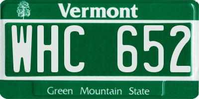 VT license plate WHC652