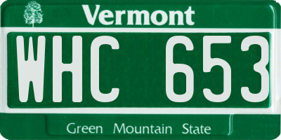 VT license plate WHC653