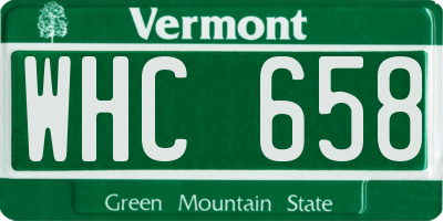 VT license plate WHC658