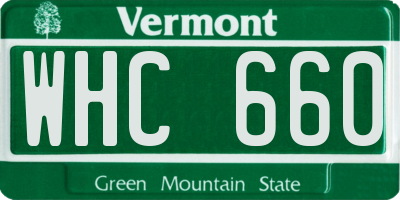 VT license plate WHC660