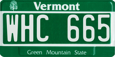 VT license plate WHC665