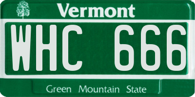 VT license plate WHC666