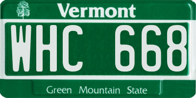 VT license plate WHC668