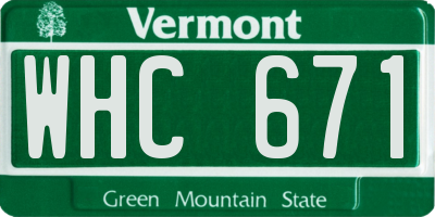 VT license plate WHC671