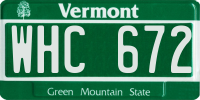 VT license plate WHC672