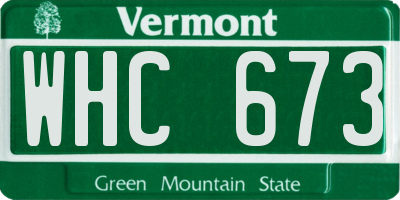 VT license plate WHC673