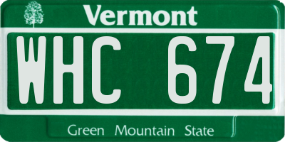 VT license plate WHC674
