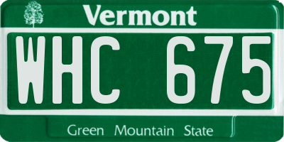 VT license plate WHC675