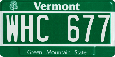 VT license plate WHC677