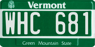 VT license plate WHC681