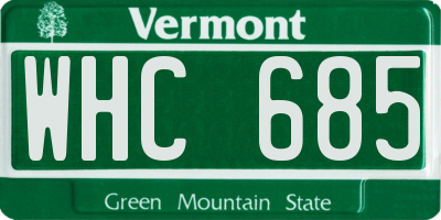 VT license plate WHC685