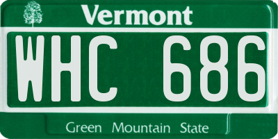 VT license plate WHC686