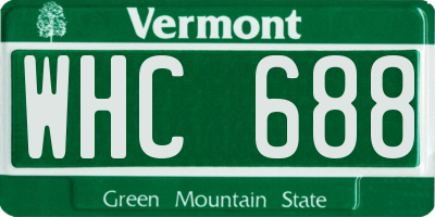 VT license plate WHC688