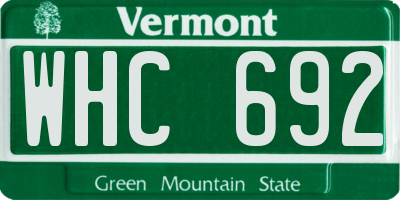 VT license plate WHC692