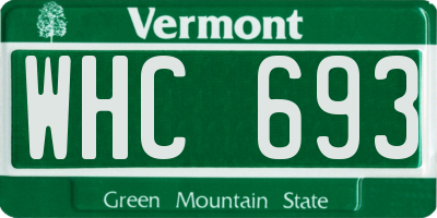 VT license plate WHC693