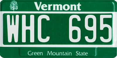 VT license plate WHC695