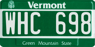 VT license plate WHC698