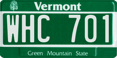 VT license plate WHC701