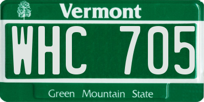 VT license plate WHC705