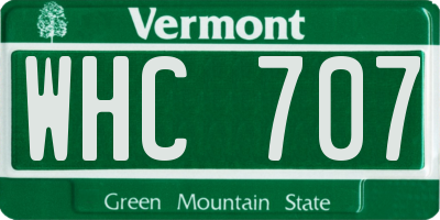 VT license plate WHC707