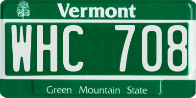 VT license plate WHC708