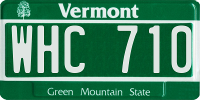 VT license plate WHC710