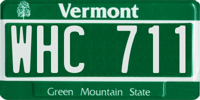 VT license plate WHC711