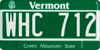 VT license plate WHC712