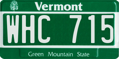 VT license plate WHC715