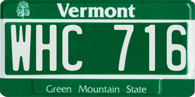 VT license plate WHC716