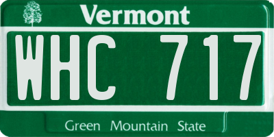 VT license plate WHC717