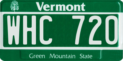 VT license plate WHC720