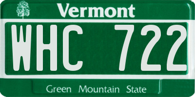 VT license plate WHC722
