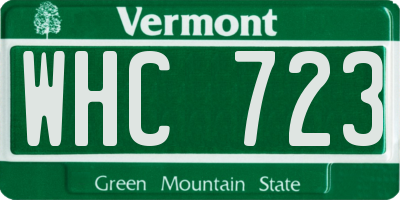 VT license plate WHC723