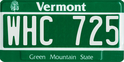 VT license plate WHC725