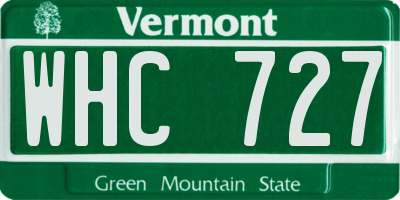 VT license plate WHC727