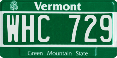 VT license plate WHC729