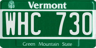 VT license plate WHC730