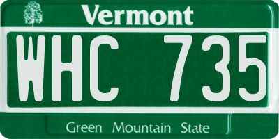 VT license plate WHC735