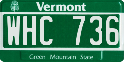 VT license plate WHC736