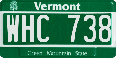 VT license plate WHC738