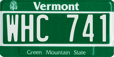 VT license plate WHC741