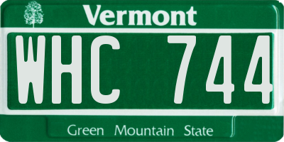 VT license plate WHC744
