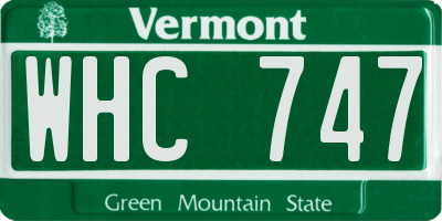 VT license plate WHC747