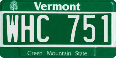 VT license plate WHC751