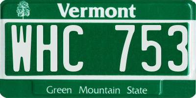 VT license plate WHC753