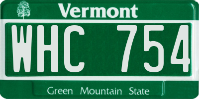 VT license plate WHC754