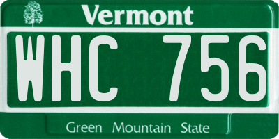 VT license plate WHC756