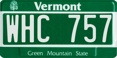 VT license plate WHC757