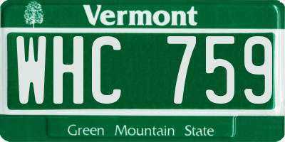 VT license plate WHC759